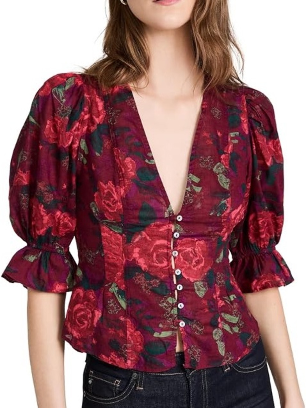 Free People I Found You top in red floral
